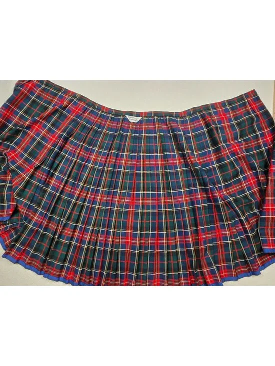 Aljean Canada Pure Virgin Wool Tartan Plaid Kilt Wrap Skirt Medium 30 Waist - Picture 4 of 5